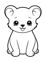 Panda animal outlined coloring page, white background ai generated