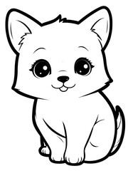Panda animal outlined coloring page, white background ai generated