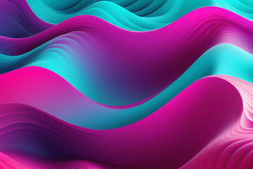 Pink And Ice blue Abstract Wave Background, Modern Aesthetic Smooth Curves Background