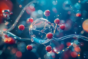 : Atomic structure of Hydrogen with a realistic touch - obrazy, fototapety, plakaty