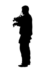 Man with a violin in his hand on white background - 771343830