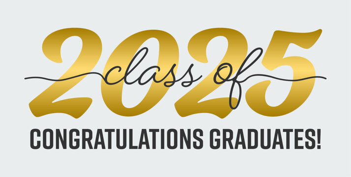 Class of 2025. Congratulations graduates graduation concept. Stock illustration.	