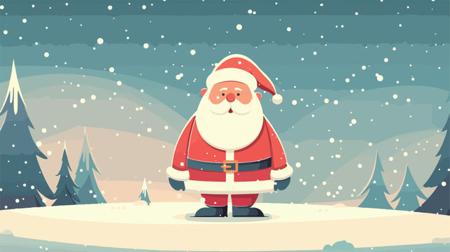Christmas background cartoon Santa Claus vector image