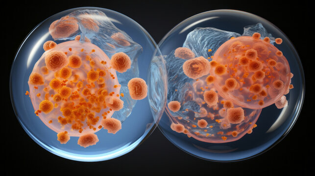 Human keratinocytes in royalty-free images, their realistic depictions of everyday life and dramatic lighting apparent in light navy and orange.