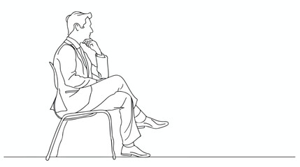 Continuous line drawing of businessman