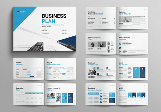 Business Plan Brochure Template Landscape