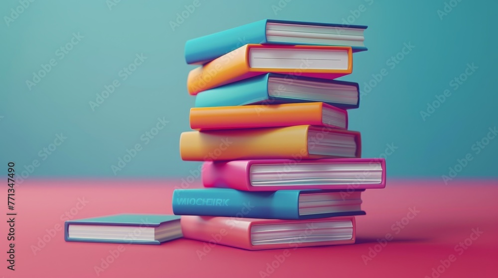 Poster a stack of books with the word 
