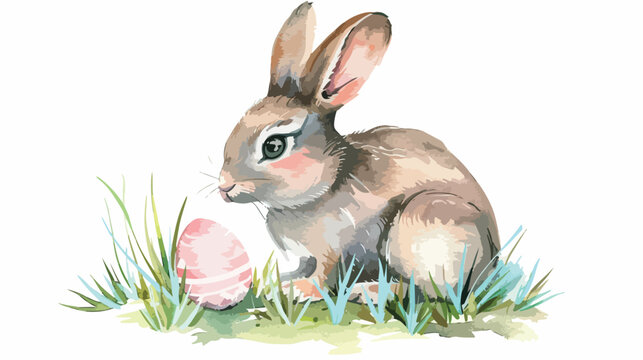 Easter bunny watercolor vector illustrations for tshi