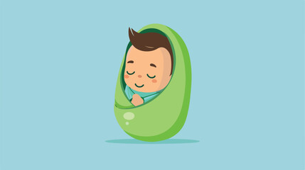 Green Newborn baby infant swaddled or swaddling icon