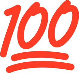 100 red emoticon icon isolated  
