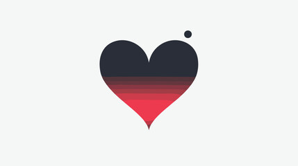 Heart.Red and black gradient cute simple image vector