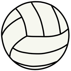 Volley ball hand drawing sticker isolated