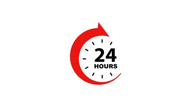 24 h service icon on white background