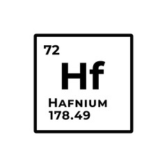 Hafnium, chemical element of the periodic table graphic design