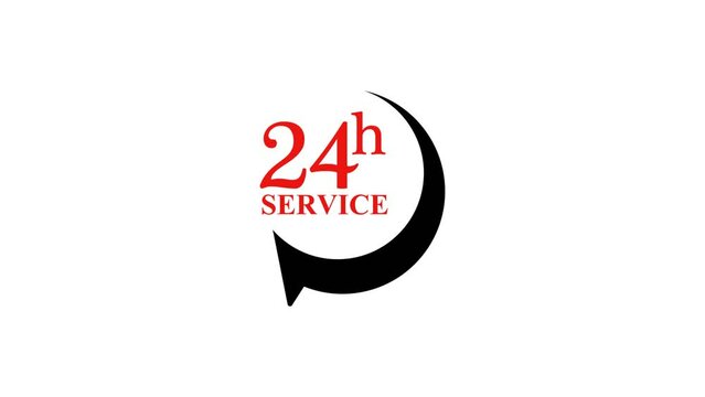 24 h service icon on white background