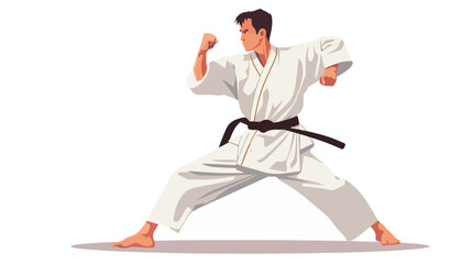 Karate is a martial art originating from Japan. vector