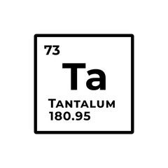 Tantalum, chemical element of the periodic table graphic design
