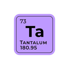 Tantalum, chemical element of the periodic table graphic design