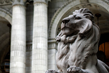 To the right we find the lion Fortress, guarding the public library of New York, one of the most...