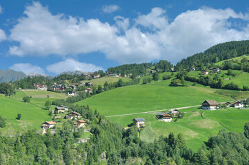 Village of Hafling in South Tirol close to Merano,Trentino,Italy - obrazy, fototapety, plakaty