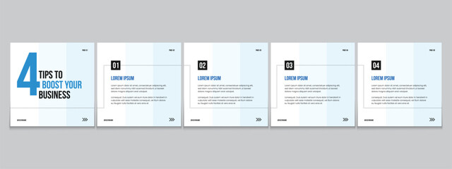 Set of LinkedIn carousel post, social media Instagram carousel post, modern and editable business carousel template design