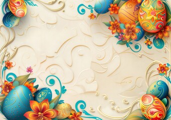 Fototapeta na wymiar Classic Style Easter Composition decoration Background for Banners Posters Flayers Greeting Cards or Social Media Post v10