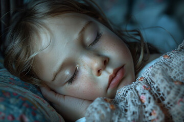 Little child dozing in her cot.
