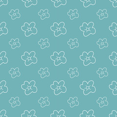 Hand drawn floral seamless pattern design. Simple abstract floral textile pattern vector.