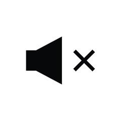 Mute vector icon. Sound off flat sign design. No sound symbol pictogram. Silent mode icon. Mute sign. Audio speaker sign. UX UI icon