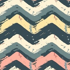 Obraz premium Abstract Chevron seamless pattern with distorted lines for an artistic, unconventional look. Seamless Pattern, Fabric Pattern, Tumbler wrap, Mug Wrap.