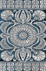 Carpet and Fabric print design with grunge and distressed texture repeat pattern 
