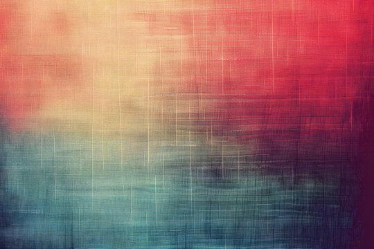 Retro vintage style elements on old grunge texture. canvas texture in red yellow green and blue colors