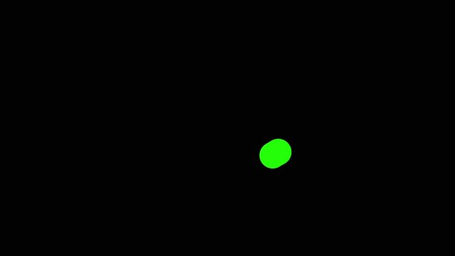 green ball jump on black background