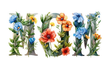 Vector watercolor banner with beautiful flowers framed for mother's day. Feliz dia de la madre