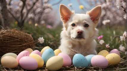 chihuahua puppy with eggs
