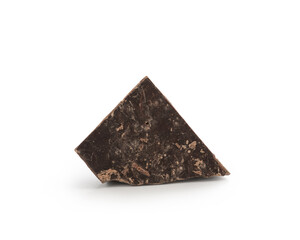 dark chocolate chunk isolated on white background