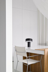 Light minimalist office Interior design 