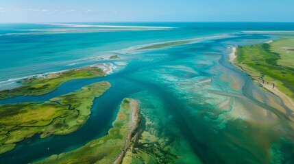Obraz premium Aerial View of Body of Water