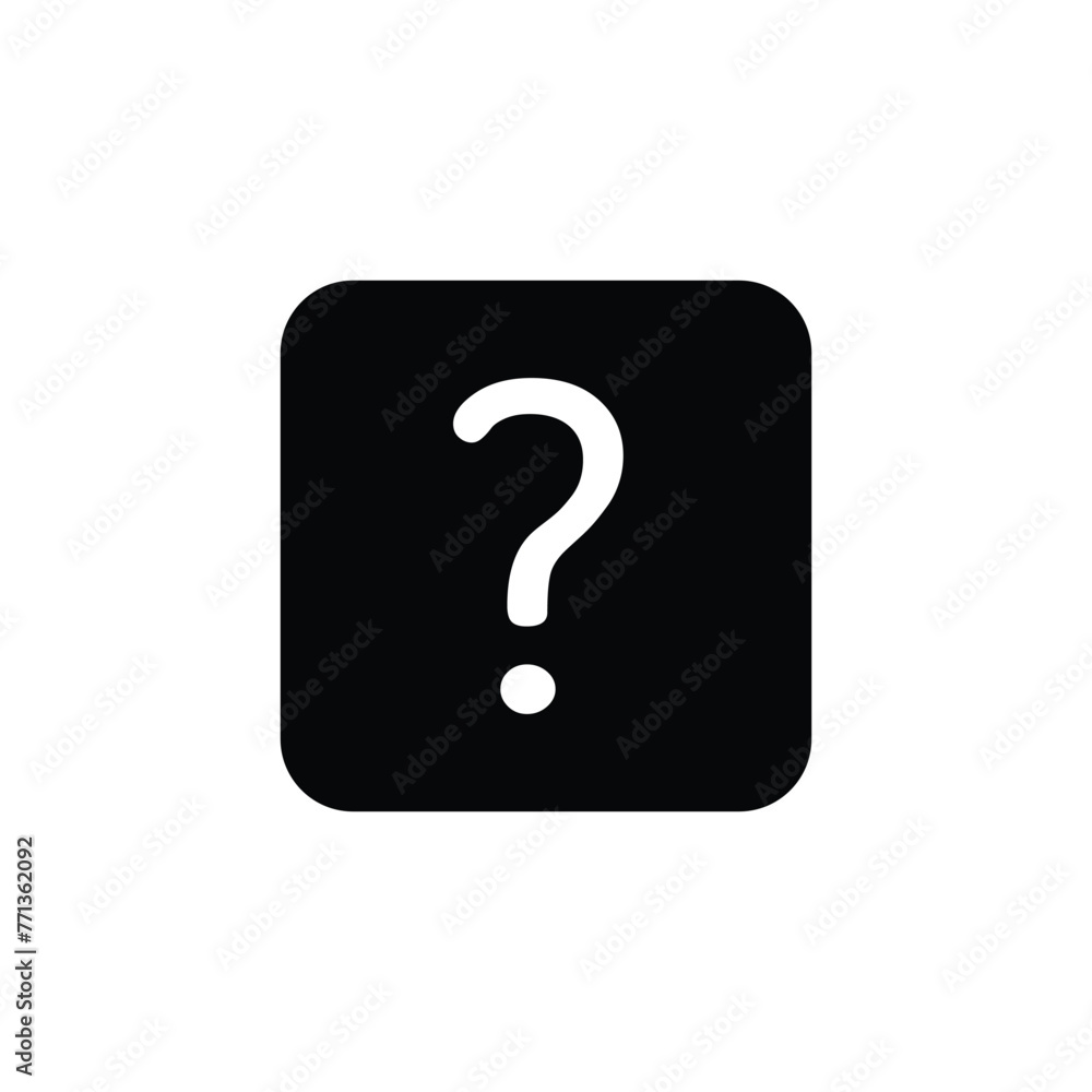Poster question vector icon. about flat sign design. info symbol pictogram. help icon. faq sign. informatio