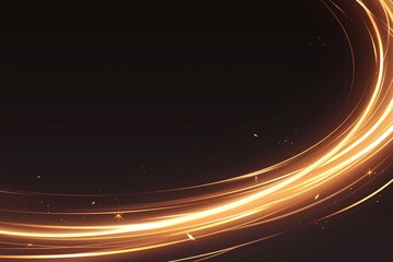 abstract gold line and curve design on black background