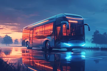 Foto op Plexiglas Londen rode bus Vector Icon of a Bus.