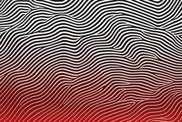A red and white pattern with waved patterns, stormy seascapes, and repetitive rephotography.