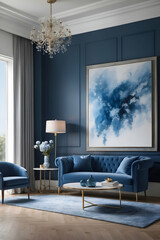 The Blue Interior Design Creates Tranquility In A Calming Environment, Giving A Charming And Elegant Impression
