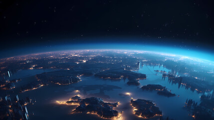 Planet Earth ,city lights seen from space