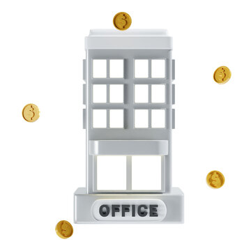 office building 3d icon illustration