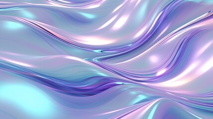 Celestial Reflections: Reflective holographic waves shimmer from a heavenly top view, evoking a sense of cosmic wonder.