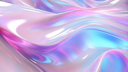 Celestial Reflections: Reflective holographic waves shimmer from a heavenly top view, evoking a sense of cosmic wonder.