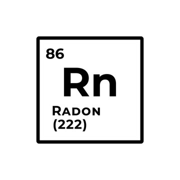 Radon, chemical element of the periodic table graphic design