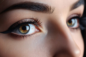 Obraz premium Female eye with long eyelashes close-up