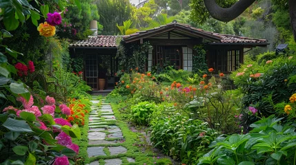 Raamstickers japanese garden in the garden © Stone Hassan